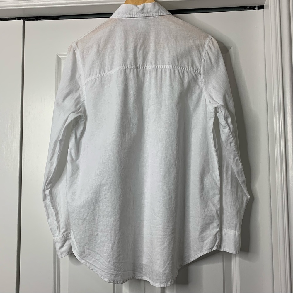 GAP The Easy Fit White Linen Blend Women’s Button-Down Shirt Size S - Picture 6 of 13